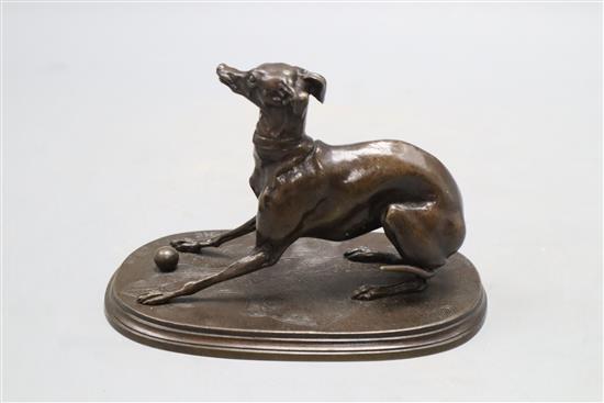 After P.J. Mene. A bronze greyhound